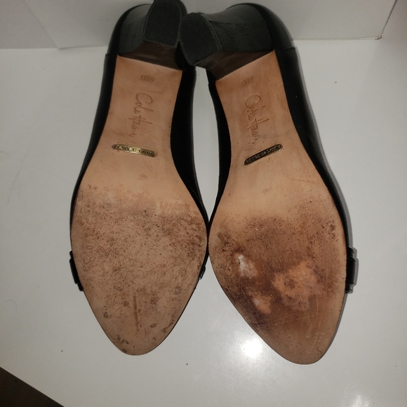 COLE Haan Black Leather Heels 8.5B - Picture 8 of 8